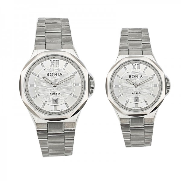 Bonia BNR181 BR181 Silver White Couple